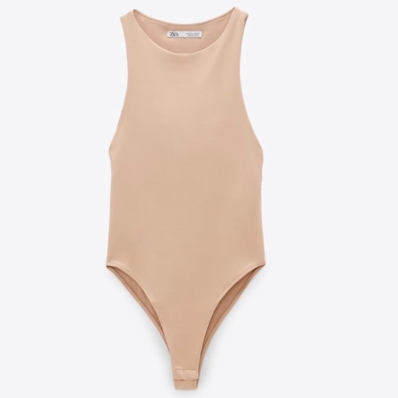ZARA | NUDE HALTER NECK BODYSUIT - Picture 8 of 8
